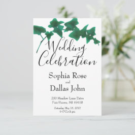 Klassieke Groene elegante Engelse Ivy Wedding Kaart