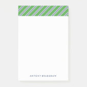Klassieke groene en blauwe strepen post-it® notes (Voorkant)