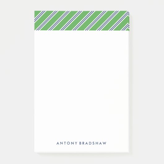 Klassieke groene en blauwe strepen post-it® notes (Voorkant)