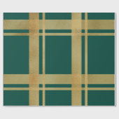 Klassieke groene en gouden Tartan Cadeaupapier (Vlak)