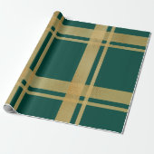 Klassieke groene en gouden Tartan Cadeaupapier (Uitgerold)