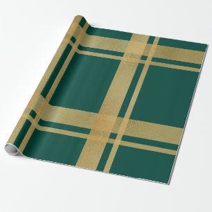 Klassieke groene en gouden Tartan Cadeaupapier