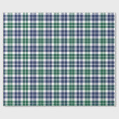 Klassieke groene en Navy Blue Tartan Pset Holiday Cadeaupapier (Vlak)