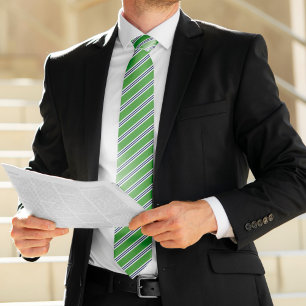 Klassieke Groene en Navy Stripes Stropdas