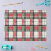 Klassieke groene en rode gerafelde plaid tissuepapier (Craft)