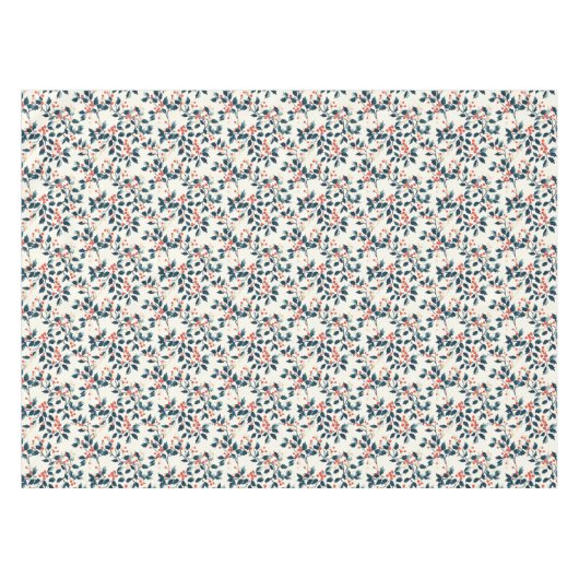 Klassieke groene en rode Holly Berries en Kerstmis Tafelkleed (Voorkant (Horizontaal))