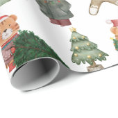 Klassieke Groene en Rode Kerstmiselementen Cadeaupapier (Rol Hoek)