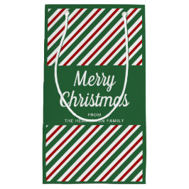 Klassieke groene en rode strepen Prettig Kerstfees Klein Cadeauzakje