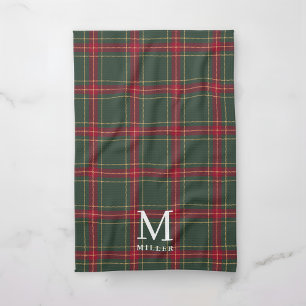 Klassieke groene en rode tartan geruite Kerstmis Theedoek