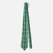 Klassieke groene en witte geruite tartan stropdas (Voorkant)