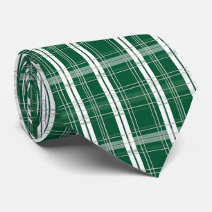 Klassieke groene en witte geruite tartan stropdas
