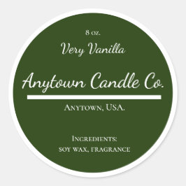 Klassieke groene en witte kaars-kartonnen etikette ronde sticker