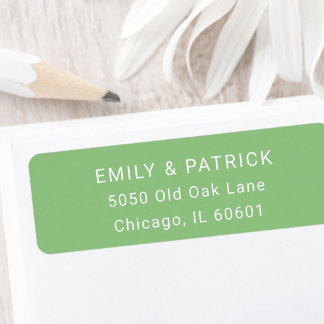 Klassieke groene en witte moderne typografie adres etiket