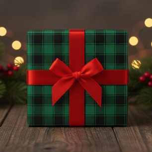 Klassieke groene en zwarte Buffalo Tartan Plaid Cadeaupapier