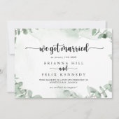 Klassieke groene Eucalyptus Elopement aankondiging (Voorkant)