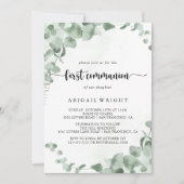 Klassieke groene eucalyptus Foliage First Communit Kaart (Voorkant)