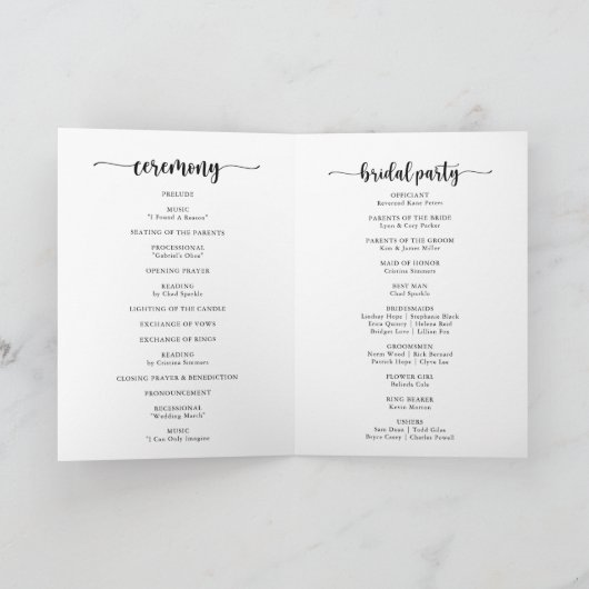 Klassieke groene Eucalyptus Foliage Folded Wedding Programma (Binnen)