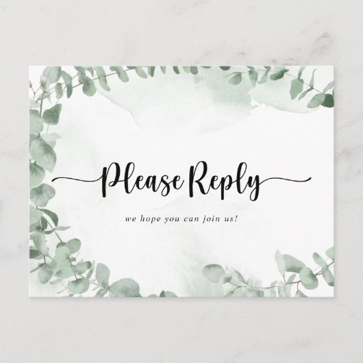 Klassieke groene Eucalyptus Foliage Menu Keuze RSV (Voorkant)