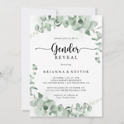 Klassieke Groene Eucalyptus Geslacht Vrouw: Kaart (Voorkant)