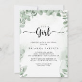 Klassieke groene eucalyptus Het is een meisje Baby Kaart (Voorkant)