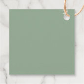 Klassieke groene eucalyptus-oliage bruiloft bedankjes labels (Achterkant)