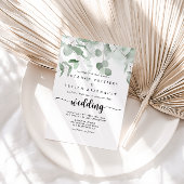 Klassieke groene eucalyptus-oliage bruiloft kaart