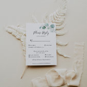 Klassieke groene Eucalyptus Wedding Menu Keuze Rea