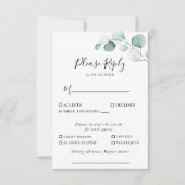 Klassieke groene Eucalyptus Wedding Menu Keuze Rea (Voorkant)