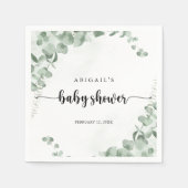Klassieke groene eucalyptusolie Baby shower Servet (Voorkant)