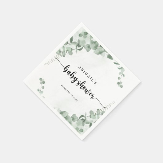 Klassieke groene eucalyptusolie Baby shower Servet (Hoek)