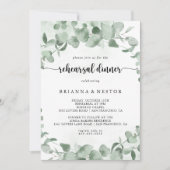 Klassieke groene Eucalyptusrepetitie Dinner Kaart (Voorkant)