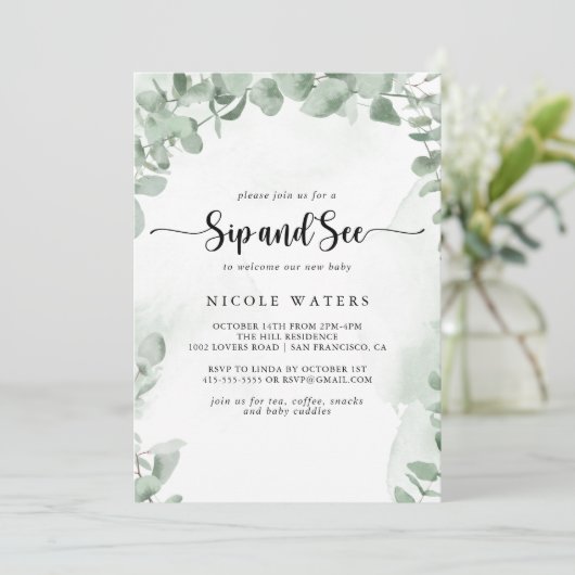 Klassieke groene eucalyptusvulsip en zie kaart (Staand voorkant)