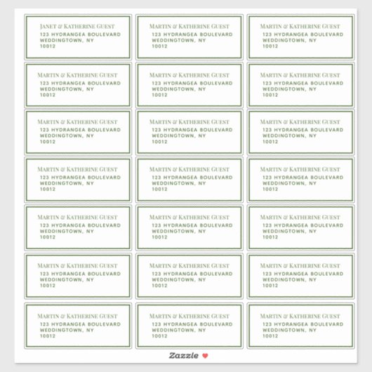 Klassieke Groene Gast Mailing Labels 21 Per Blad (Vel)