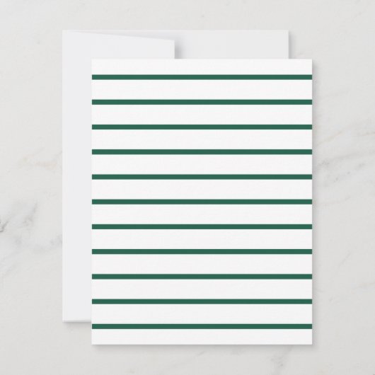 Klassieke Groene Gepersonaliseerde Monogram Initia Notitiekaartje (Achterkant)