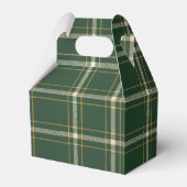 Klassieke groene geruite kerstkoek bedankdoosjes (Achterkant)