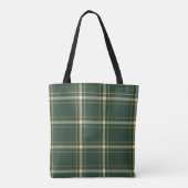 Klassieke groene geruite Kerstmis Tote Bag (Achterkant)