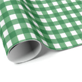 Klassieke groene gingham geruite Kerstmis Cadeaupapier (Rol Hoek)