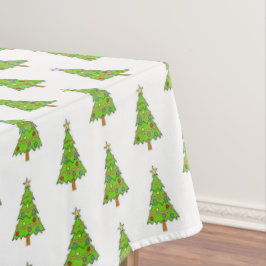Klassieke groene heldere kerstboomtafelkleed tafelkleed