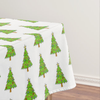 Klassieke groene heldere kerstboomtafelkleed tafelkleed