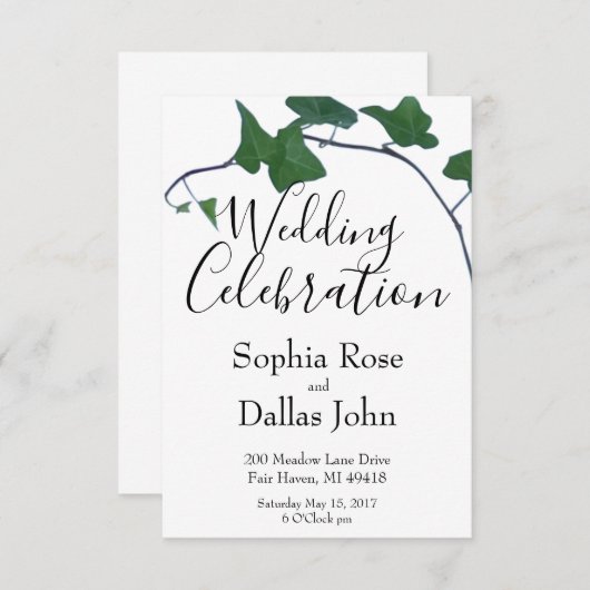 Klassieke groene Ivy Kaart (Voorkant / Achterkant)