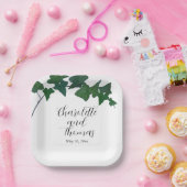 Klassieke groene Ivy Papieren Bordje (Feest)