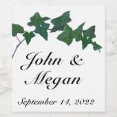 Klassieke groene Ivy Wijn Etiket (Enkel label)