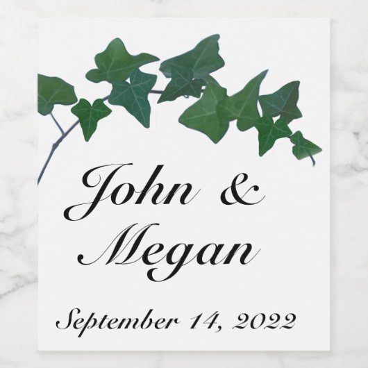 Klassieke groene Ivy Wijn Etiket (Enkel label)