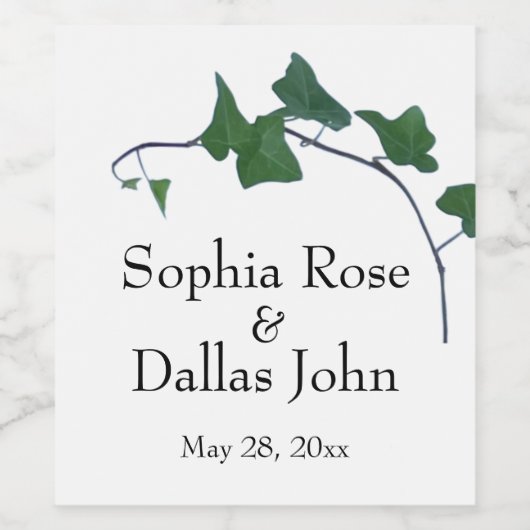 Klassieke groene Ivy Wijn Etiket (Enkel label)