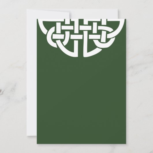 Klassieke Groene Keltische Knoop Handfasting Kaart (Achterkant)