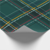 Klassieke groene kerstfeestdag tartan cadeaupapier (Hoek)