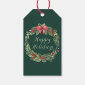 Klassieke Groene Kerstkrans Cadeaulabel (Achterkant)