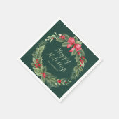 Klassieke Groene Kerstmis Krans Naam servetten (Hoek)