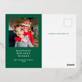 Klassieke groene kersttartan-Folie met  Folie Feestdagen Briefkaart (Achterkant)