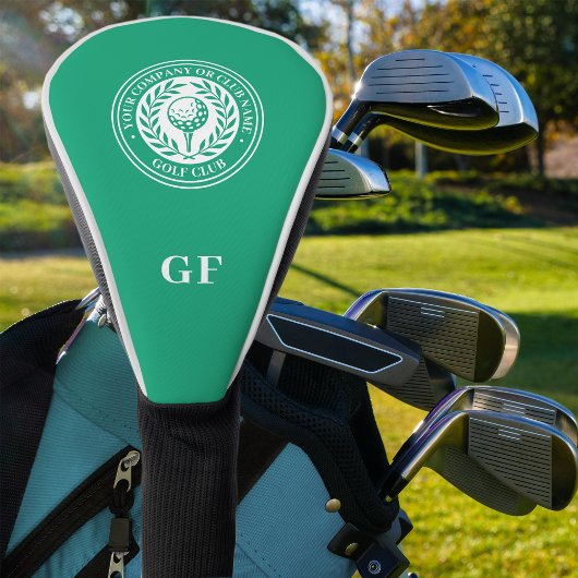 Klassieke groene laurierkrans met aangepaste naam golfheadcover